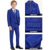 imageWULFUL Boys Formal Suit SetSlim Fit Tuxedo Wedding Suit 616 Years with Adjustable WaistRoyal Blue
