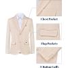 imageWULFUL Boys Slim Fit Suit 3 PiecesJacket Pants ShirtSummer Suit Set for Teens Boys Wedding BeachBeige