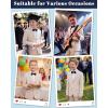 imageWULFUL Boys Slim Fit Suit 3 PiecesJacket Pants ShirtSummer Suit Set for Teens Boys Wedding BeachBeige