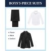 imageWULFUL Boys Slim Fit Suit 3 PiecesJacket Pants ShirtSummer Suit Set for Teens Boys Wedding BeachBlack