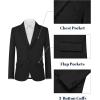 imageWULFUL Boys Slim Fit Suit 3 PiecesJacket Pants ShirtSummer Suit Set for Teens Boys Wedding BeachBlack