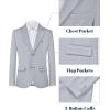 imageWULFUL Boys Slim Fit Suit 3 PiecesJacket Pants ShirtSummer Suit Set for Teens Boys Wedding BeachGrey