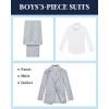 imageWULFUL Boys Slim Fit Suit 3 PiecesJacket Pants ShirtSummer Suit Set for Teens Boys Wedding BeachGrey