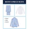 imageWULFUL Boys Slim Fit Suit 3 PiecesJacket Pants ShirtSummer Suit Set for Teens Boys Wedding BeachLight Blue