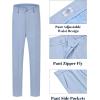 imageWULFUL Boys Slim Fit Suit 3 PiecesJacket Pants ShirtSummer Suit Set for Teens Boys Wedding BeachLight Blue