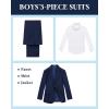 imageWULFUL Boys Slim Fit Suit 3 PiecesJacket Pants ShirtSummer Suit Set for Teens Boys Wedding BeachNavy