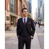 imageWULFUL Mens 3 Piece Slim Fit Suit Set Stretch One Button Blazer Jacket Vest amp Pants Tuxedo for Party Wedding BusinessBlack