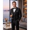 imageWULFUL Mens 3 Piece Slim Fit Suit Set Stretch One Button Blazer Jacket Vest amp Pants Tuxedo for Party Wedding BusinessBlack