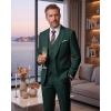 imageWULFUL Mens 3 Piece Slim Fit Suit Set Stretch One Button Blazer Jacket Vest amp Pants Tuxedo for Party Wedding BusinessBlackish Green
