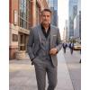 imageWULFUL Mens 3 Piece Slim Fit Suit Set Stretch One Button Blazer Jacket Vest amp Pants Tuxedo for Party Wedding BusinessDark Grey