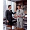 imageWULFUL Mens 3 Piece Slim Fit Suit Set Stretch One Button Blazer Jacket Vest amp Pants Tuxedo for Party Wedding BusinessLight Grey