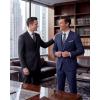 imageWULFUL Mens 3 Piece Slim Fit Suit Set Stretch One Button Blazer Jacket Vest amp Pants Tuxedo for Party Wedding BusinessNavy