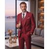 imageWULFUL Mens 3 Piece Slim Fit Suit Set Stretch One Button Blazer Jacket Vest amp Pants Tuxedo for Party Wedding BusinessRed