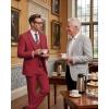 imageWULFUL Mens 3 Piece Slim Fit Suit Set Stretch One Button Blazer Jacket Vest amp Pants Tuxedo for Party Wedding BusinessRed