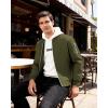 imageWULFUL Mens Lightweight Bomber Jacket Casual Windbreaker Zip Up Coat Spring Fall Streetwear with Pockets for Travel WorkArmy Green