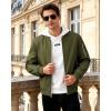 imageWULFUL Mens Lightweight Bomber Jacket Casual Windbreaker Zip Up Coat Spring Fall Streetwear with Pockets for Travel WorkArmy Green