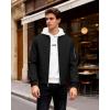 imageWULFUL Mens Lightweight Bomber Jacket Casual Windbreaker Zip Up Coat Spring Fall Streetwear with Pockets for Travel WorkBlack