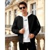imageWULFUL Mens Lightweight Bomber Jacket Casual Windbreaker Zip Up Coat Spring Fall Streetwear with Pockets for Travel WorkBlack