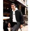imageWULFUL Mens Lightweight Bomber Jacket Casual Windbreaker Zip Up Coat Spring Fall Streetwear with Pockets for Travel WorkBlack