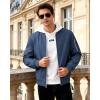 imageWULFUL Mens Lightweight Bomber Jacket Casual Windbreaker Zip Up Coat Spring Fall Streetwear with Pockets for Travel WorkBlue