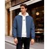 imageWULFUL Mens Lightweight Bomber Jacket Casual Windbreaker Zip Up Coat Spring Fall Streetwear with Pockets for Travel WorkBlue