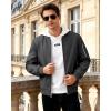 imageWULFUL Mens Lightweight Bomber Jacket Casual Windbreaker Zip Up Coat Spring Fall Streetwear with Pockets for Travel WorkDeep Grey