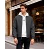 imageWULFUL Mens Lightweight Bomber Jacket Casual Windbreaker Zip Up Coat Spring Fall Streetwear with Pockets for Travel WorkDeep Grey
