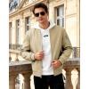 imageWULFUL Mens Lightweight Bomber Jacket Casual Windbreaker Zip Up Coat Spring Fall Streetwear with Pockets for Travel WorkKhaki