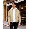 imageWULFUL Mens Lightweight Bomber Jacket Casual Windbreaker Zip Up Coat Spring Fall Streetwear with Pockets for Travel WorkKhaki
