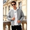 imageWULFUL Mens Lightweight Bomber Jacket Casual Windbreaker Zip Up Coat Spring Fall Streetwear with Pockets for Travel WorkLight Grey