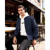 imageWULFUL Mens Lightweight Bomber Jacket Casual Windbreaker Zip Up Coat Spring Fall Streetwear with Pockets for Travel WorkNavy