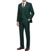 imageWULFUL Mens 3 Piece Slim Fit Suit Set Stretch One Button Blazer Jacket Vest amp Pants Tuxedo for Party Wedding BusinessBlackish Green