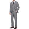 imageWULFUL Mens 3 Piece Slim Fit Suit Set Stretch One Button Blazer Jacket Vest amp Pants Tuxedo for Party Wedding BusinessDark Grey