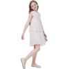 imageWULFUL Girls Sequin Dress Sparkly Party Aline Flutter Neckline DualLayer Holiday Prom Formal Dresses 512YMulticoloured White