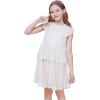imageWULFUL Girls Sequin Dress Sparkly Party Aline Flutter Neckline DualLayer Holiday Prom Formal Dresses 512YMulticoloured White