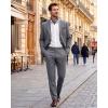 imageWULFUL Mens Slim Fit 2 Piece Suit One Button Solid Blazer Business Party Jacket Pants SetDark Grey