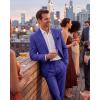 imageWULFUL Mens Slim Fit 2 Piece Suit One Button Solid Blazer Business Party Jacket Pants SetRoyal Blue
