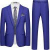 imageWULFUL Mens Slim Fit 2 Piece Suit One Button Solid Blazer Business Party Jacket Pants SetRoyal Blue