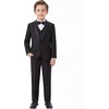 image:imageWULFUL Boys 5 Pieces Tuxedo Suit Set Kids Suits Shawl Collar Jacket Pant Vest Bow Tie for Wedding Ring Bearer Party PromBlack