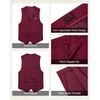 image:imageWULFUL Boys 5 Pieces Tuxedo Suit Set Kids Suits Shawl Collar Jacket Pant Vest Bow Tie for Wedding Ring Bearer Party PromWine Red
