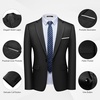 image:imageMens 2 Piece Slim Fit Suit Set One Button Blazer Solid Jacket Pants Tuxedo Set Suits for Prom Party Wedding amp BusinessBlack