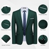 image:imageMens 2 Piece Slim Fit Suit Set One Button Blazer Solid Jacket Pants Tuxedo Set Suits for Prom Party Wedding amp BusinessBlackish Green
