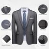 image:imageMens 2 Piece Slim Fit Suit Set One Button Blazer Solid Jacket Pants Tuxedo Set Suits for Prom Party Wedding amp BusinessDark Grey