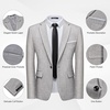 image:imageMens 2 Piece Slim Fit Suit Set One Button Blazer Solid Jacket Pants Tuxedo Set Suits for Prom Party Wedding amp BusinessLight Gray