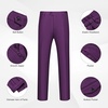 image:imageMens 2 Piece Slim Fit Suit Set One Button Blazer Solid Jacket Pants Tuxedo Set Suits for Prom Party Wedding amp BusinessPurple