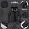 image:imageWULFUL Mens Winter Coats Waterproof Ski Jacket Warm Windproof Winter Windbreaker Jackets for Men with HoodBlack0050