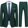image:imageMens 2 Piece Slim Fit Suit Set One Button Blazer Solid Jacket Pants Tuxedo Set Suits for Prom Party Wedding amp BusinessBlackish Green