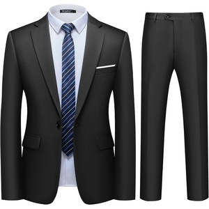 image:imageMens 2 Piece Slim Fit Suit Set One Button Blazer Solid Jacket Pants Tuxedo Set Suits for Prom Party Wedding amp BusinessBlack