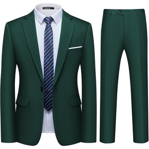 image:imageMens 2 Piece Slim Fit Suit Set One Button Blazer Solid Jacket Pants Tuxedo Set Suits for Prom Party Wedding amp BusinessBlackish Green