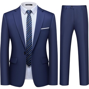 image:imageMens 2 Piece Slim Fit Suit Set One Button Blazer Solid Jacket Pants Tuxedo Set Suits for Prom Party Wedding amp BusinessNavy